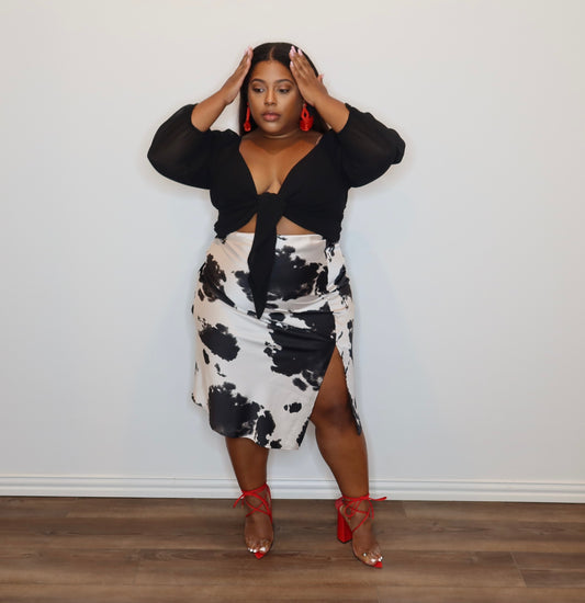 Changes	| Cow Print Slip Skirt