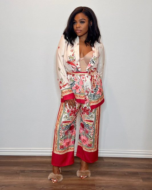 Every Kind of Way	| Kimono Multi Pattern Pant Set