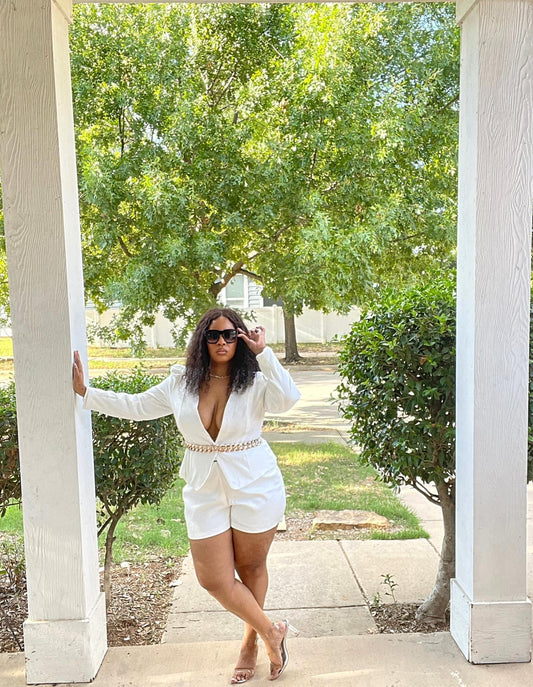 Are You That Somebody | Belted Blazer Short Suit