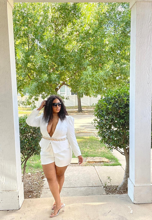 Are You That Somebody | Belted Blazer Short Suit