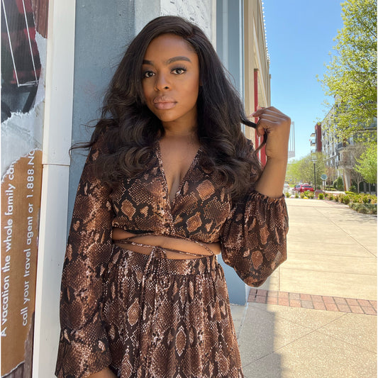 Pick Up Your Feelings | Snakeskin Maxi Skirt Set