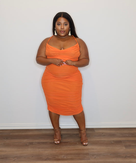 Candy | Ruched Halter Dress