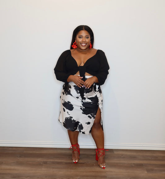 Changes	| Cow Print Slip Skirt