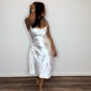 I Love You | Satin Adjustable Side Slit Dress