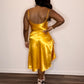 I Love You | Satin Adjustable Side Slit Dress