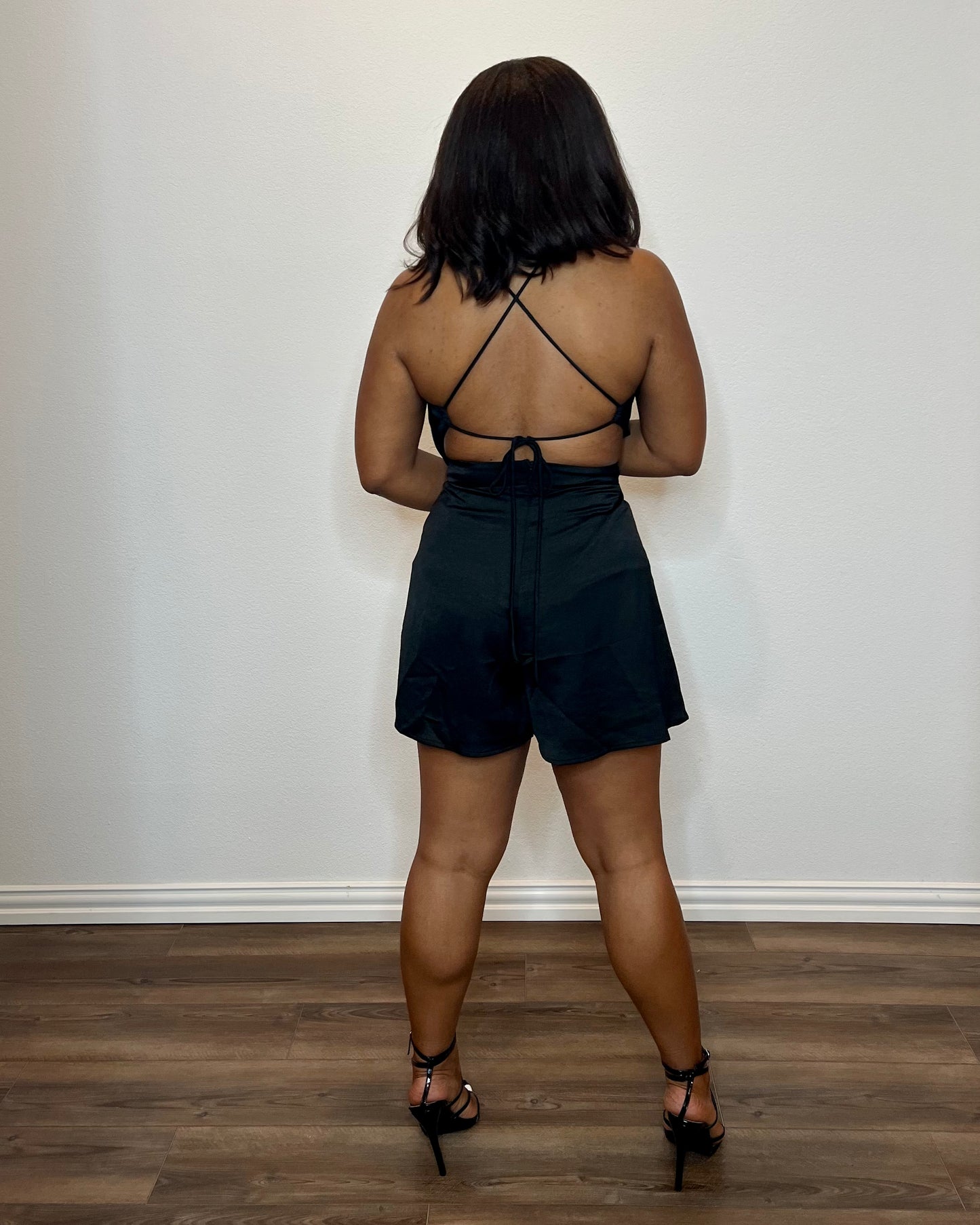 Ex-Factor | Satin Open Back Romper