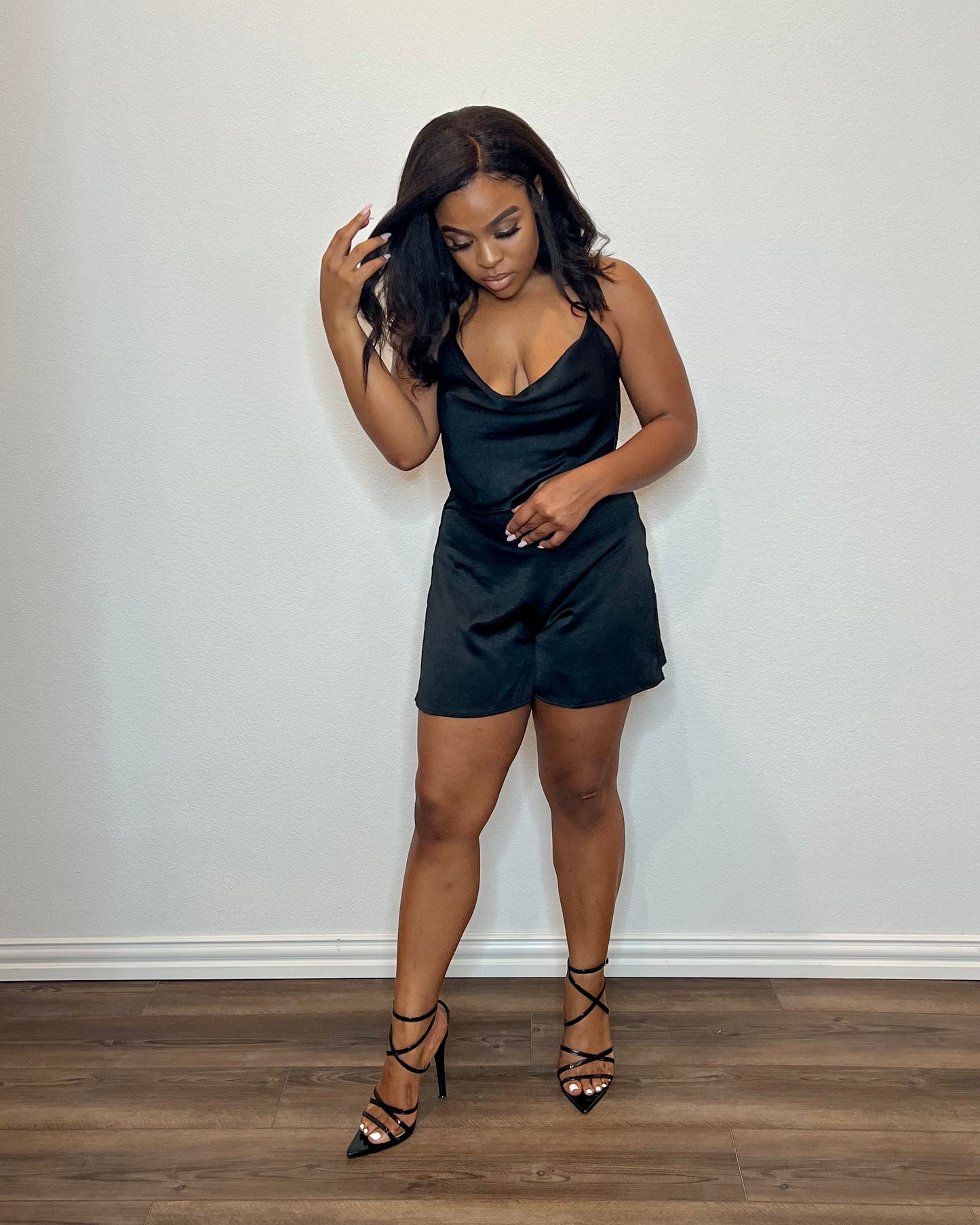 Ex-Factor | Satin Open Back Romper