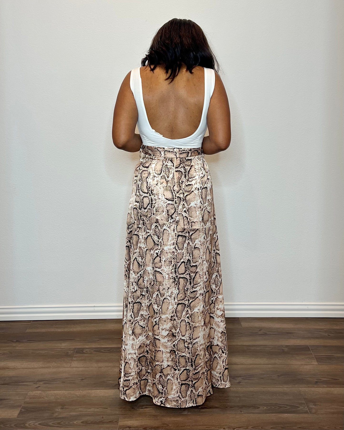 You Don't Know My Name | Snakeskin Maxi Slip Skirt