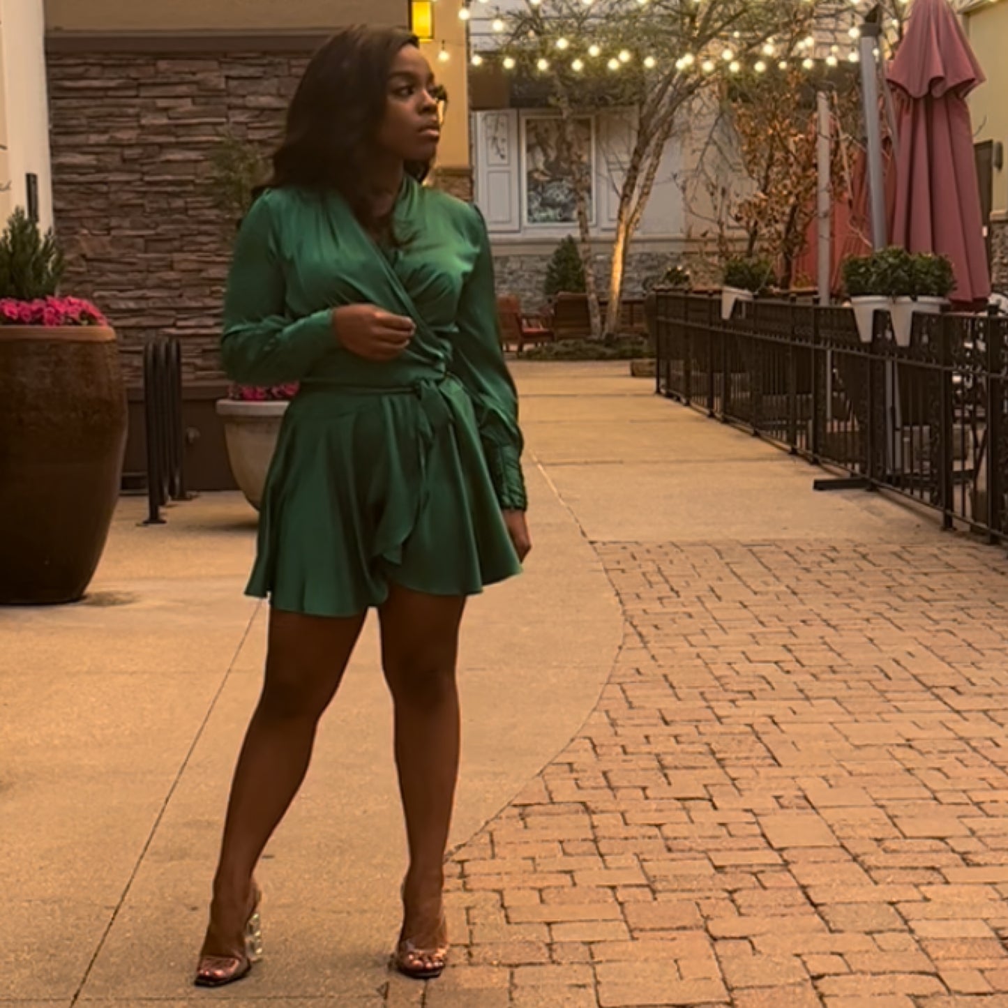 I Want You Around | Satin Wrap Dress